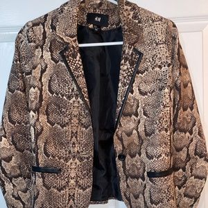 H&M Snakeskin and Faux Leather Blazer